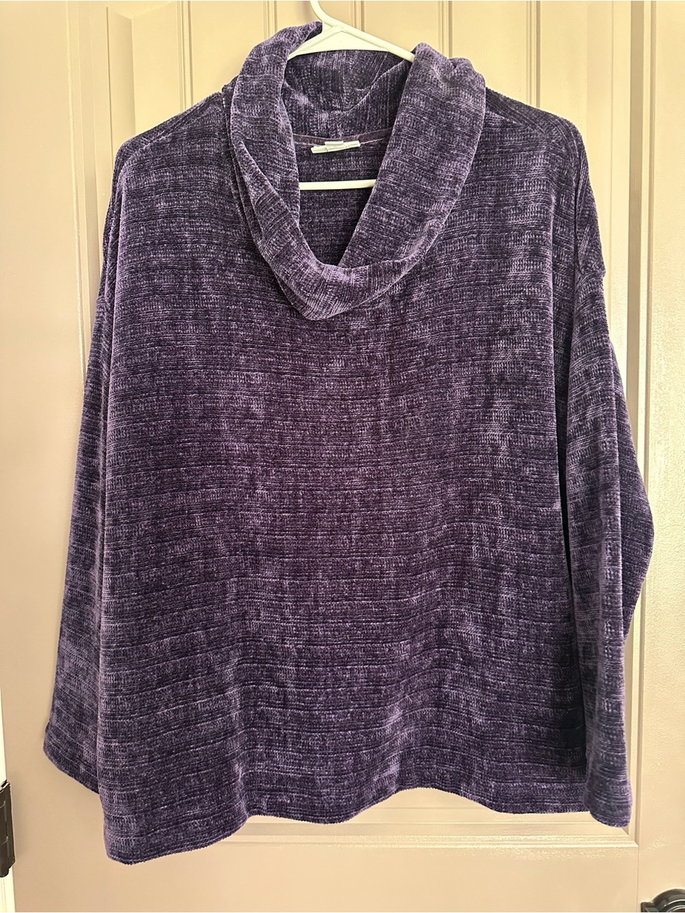 J. Jill Purple Cowl Neck Top Size Medium Like New